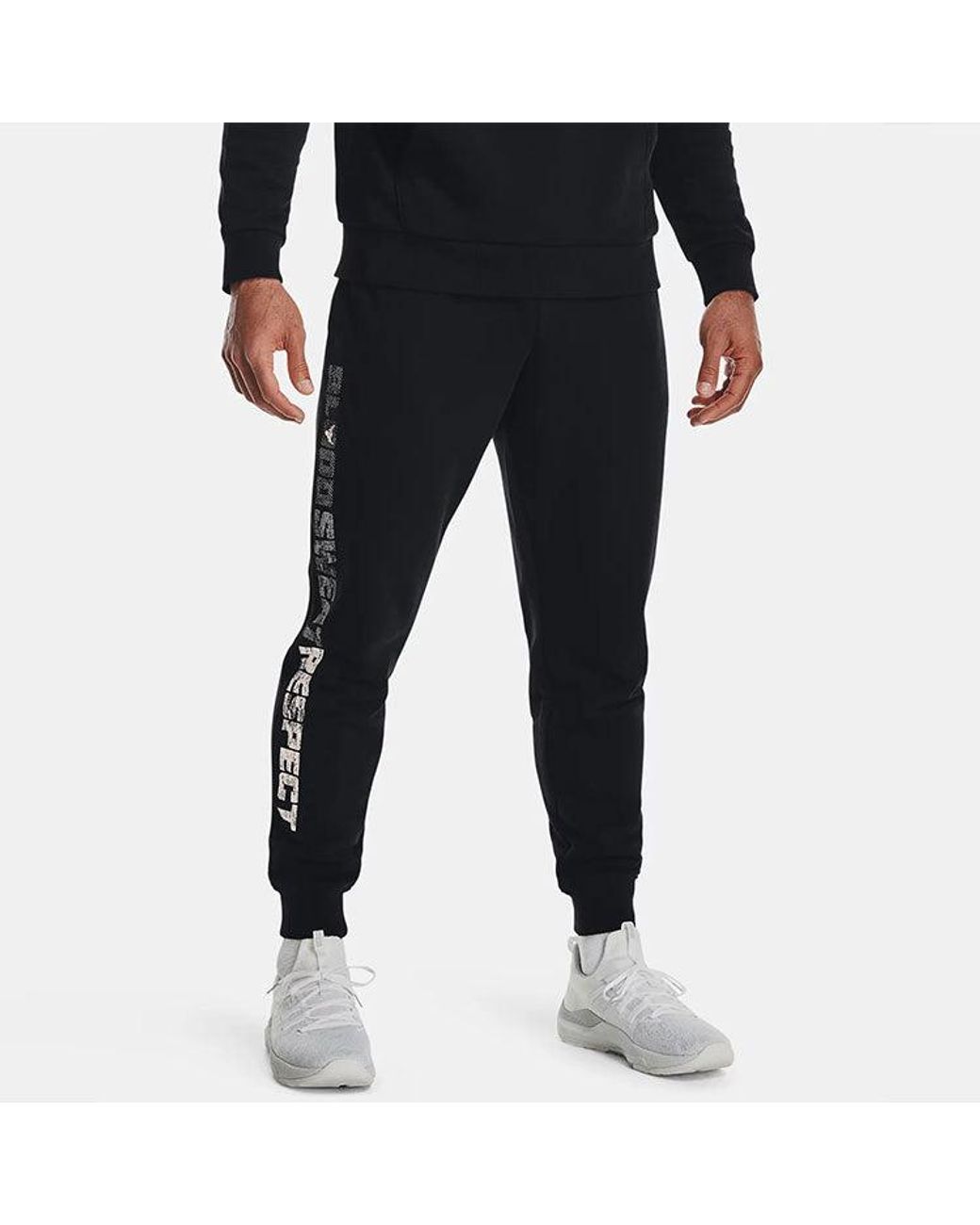 Under Armour Black Project Rock Rival Fleece Joggers for men