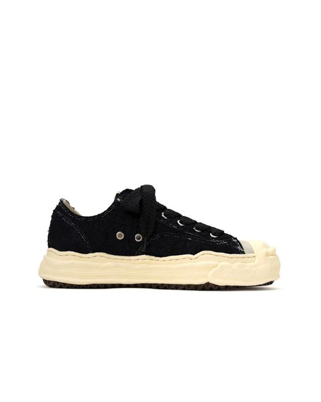 Maison Mihara Yasuhiro Black Hank Low Original Sole Broken Suede for men
