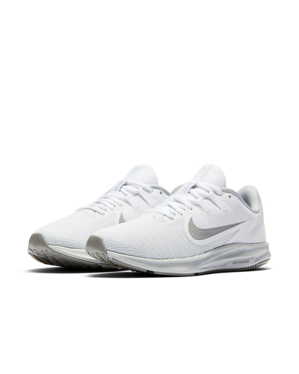 Nike White (Wmns) Downshifter 9 Low Tops Knitted