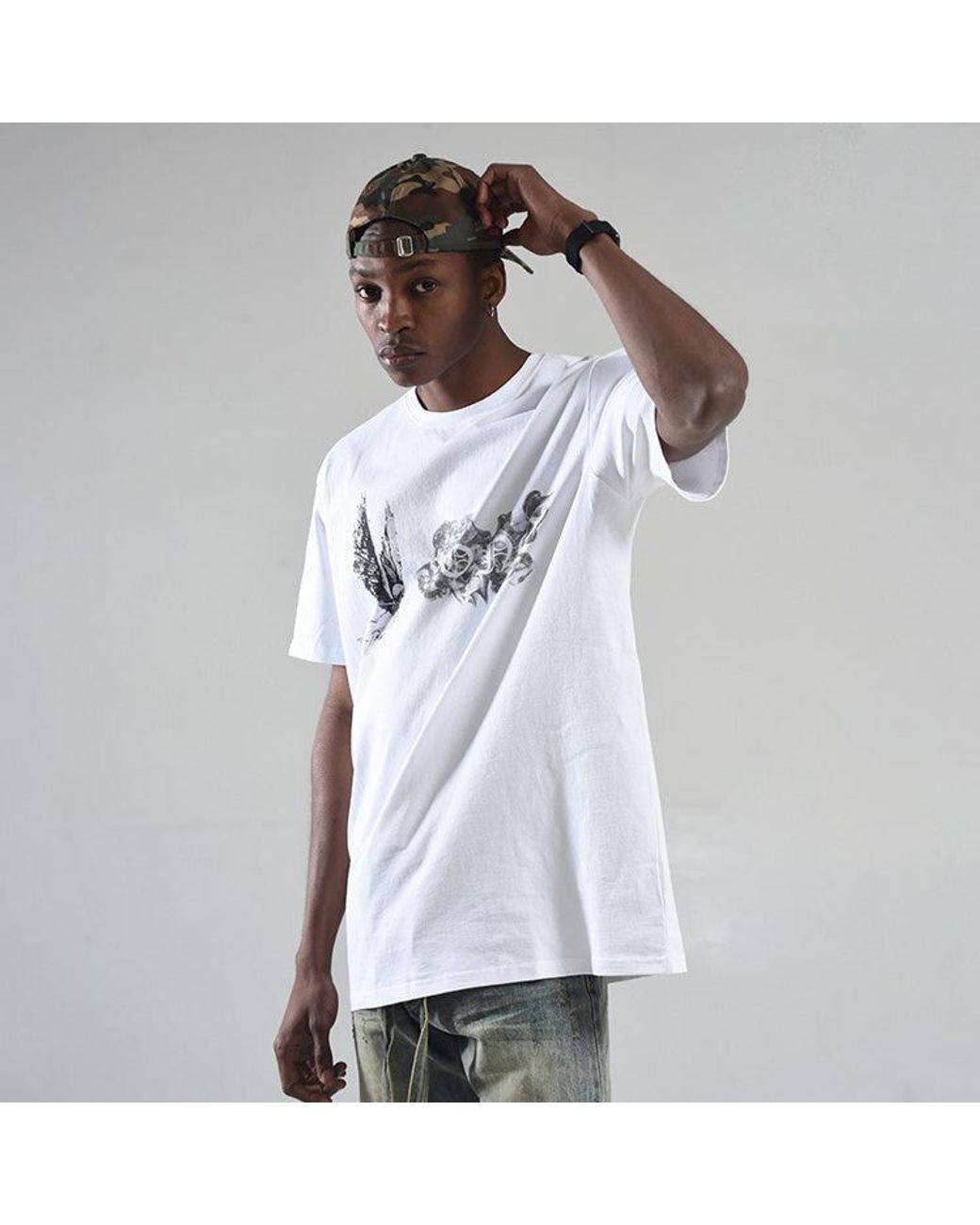 Vlone(GOAT) White Smoke Demon Angel Short Sleeve
