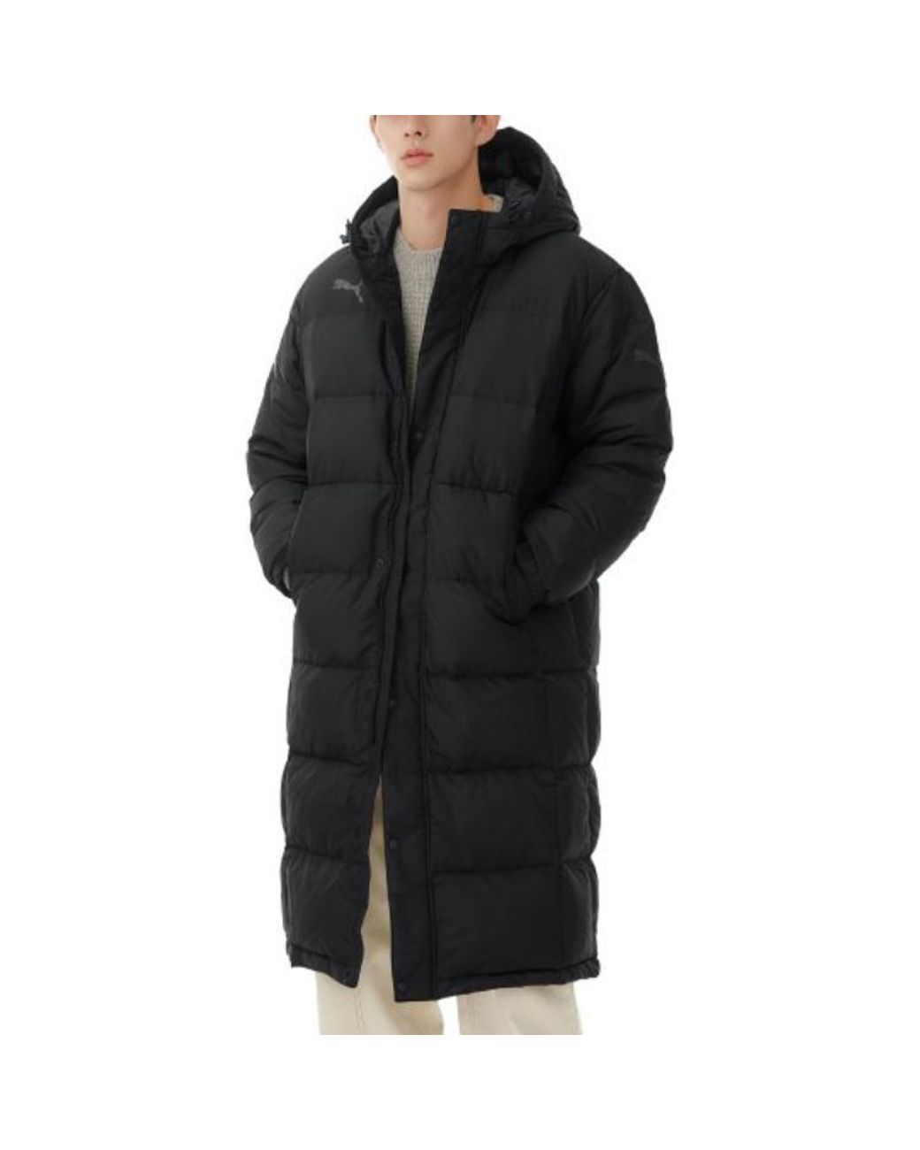 PUMA Black Long Down Jacket for men