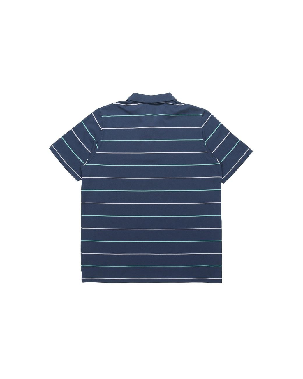 Adidas Blue Striped Logo Print Sports Short Sleeve Polo Shirt for men