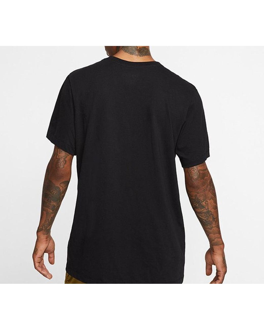 Nike Black Basketball Printing Sports Short Sleeve for men