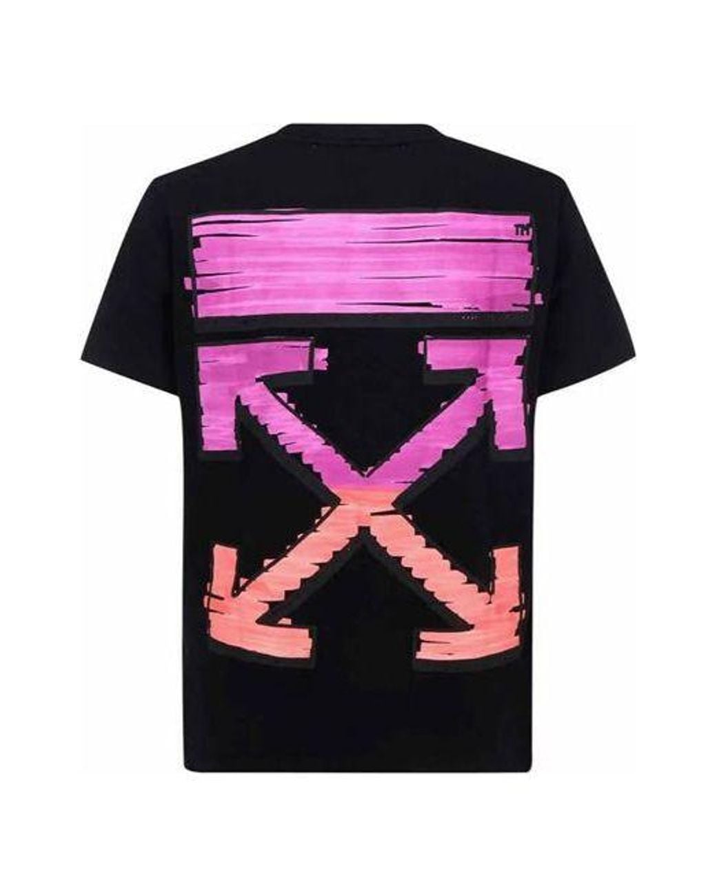 Off-White c/o Virgil Abloh Black Ss21 Logo Arrow Printing Pattern Cotton Short Sleeve for men
