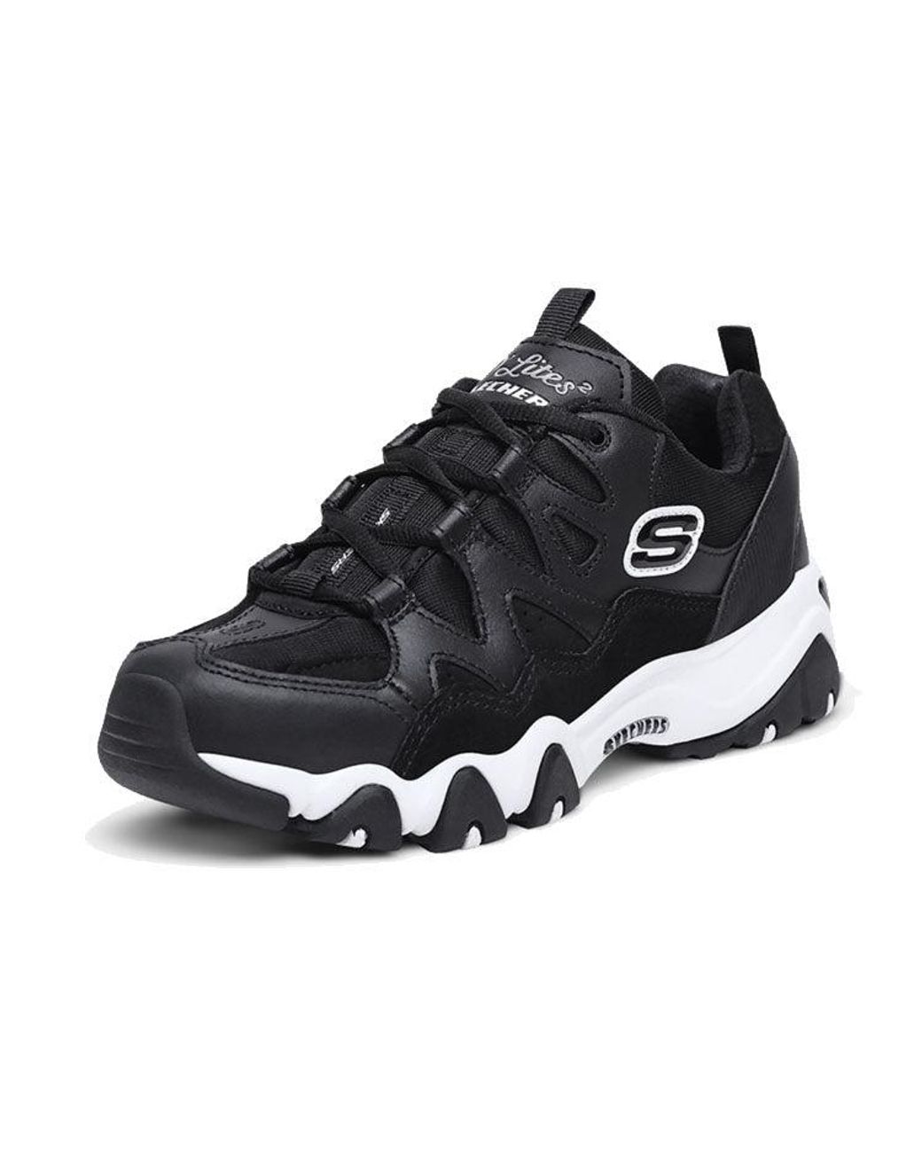 Skechers Black (Wmns) D'Lites 2.0 Low-Top Running Shoes