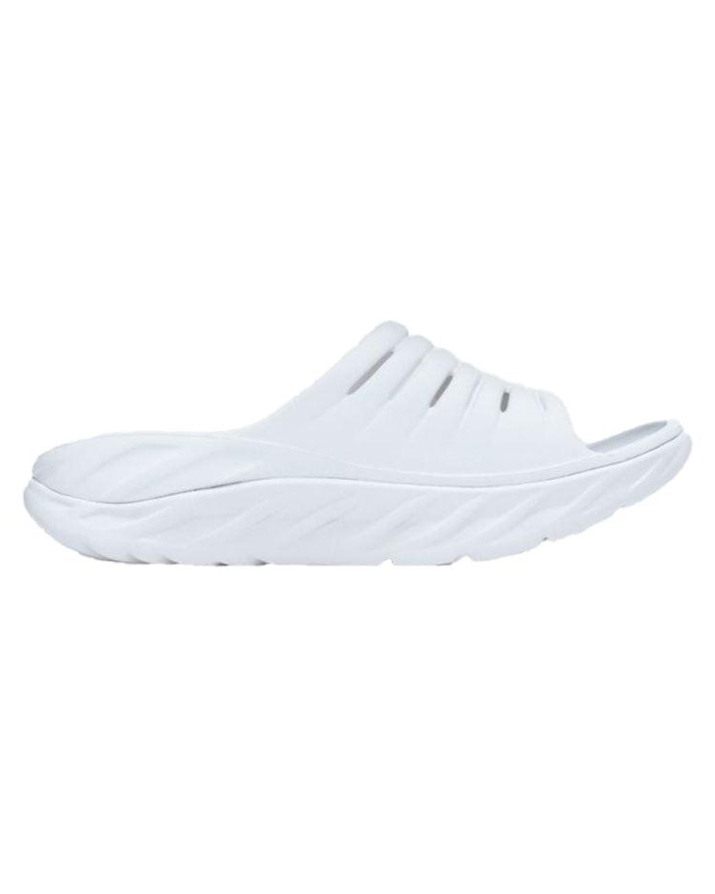 Hoka One One White Ora Recovery Slide for men