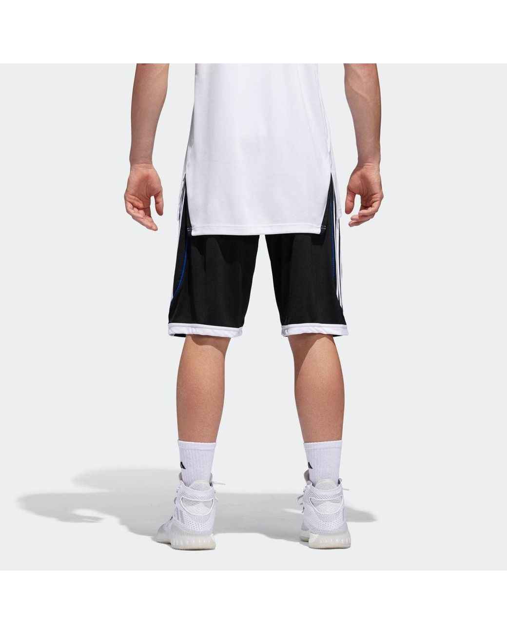 Adidas Black Sports Side Stripe Basketball Breathable Shorts for men