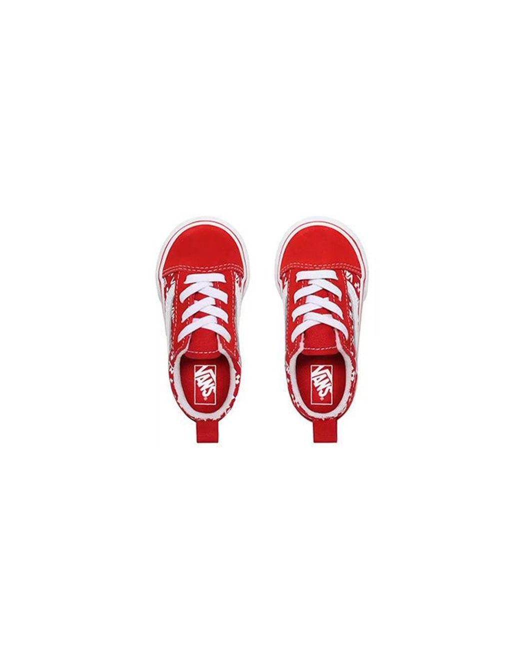 Vans Red Logo Repeat Elastic Lace Old Skool for men