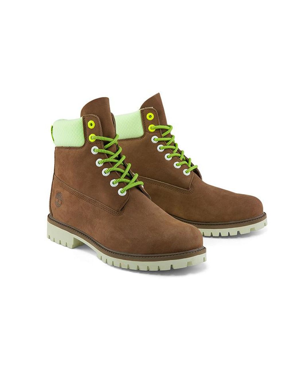 Timberland Brown Hi-Vis Heritage 6 Inch Waterproof Wide Fit Boot 'Dark' for men