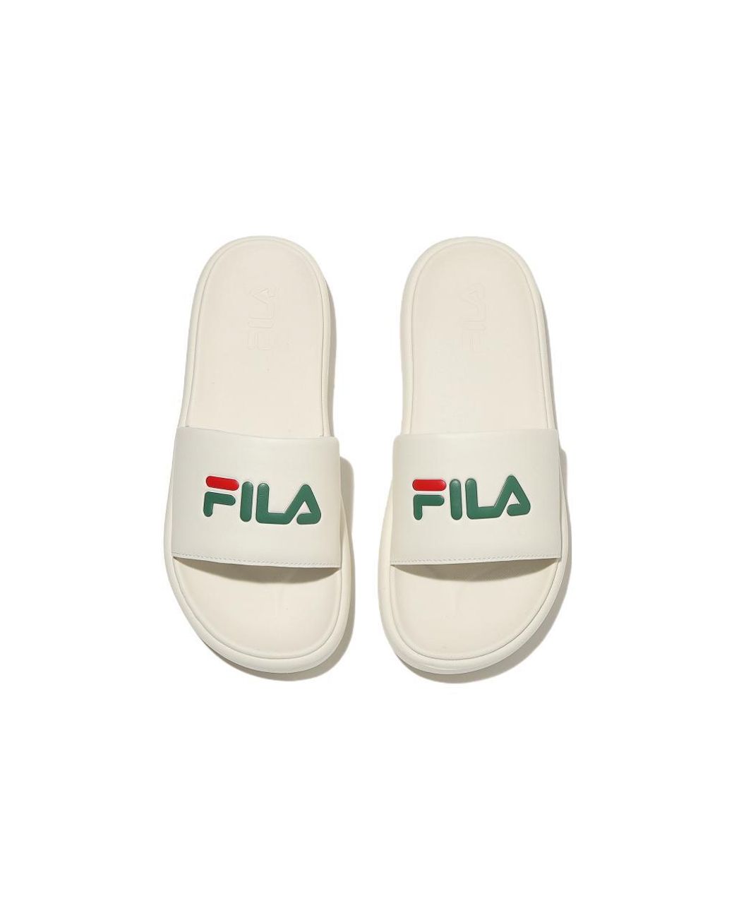Fila White Drifter V2 Large Logo Slides for men