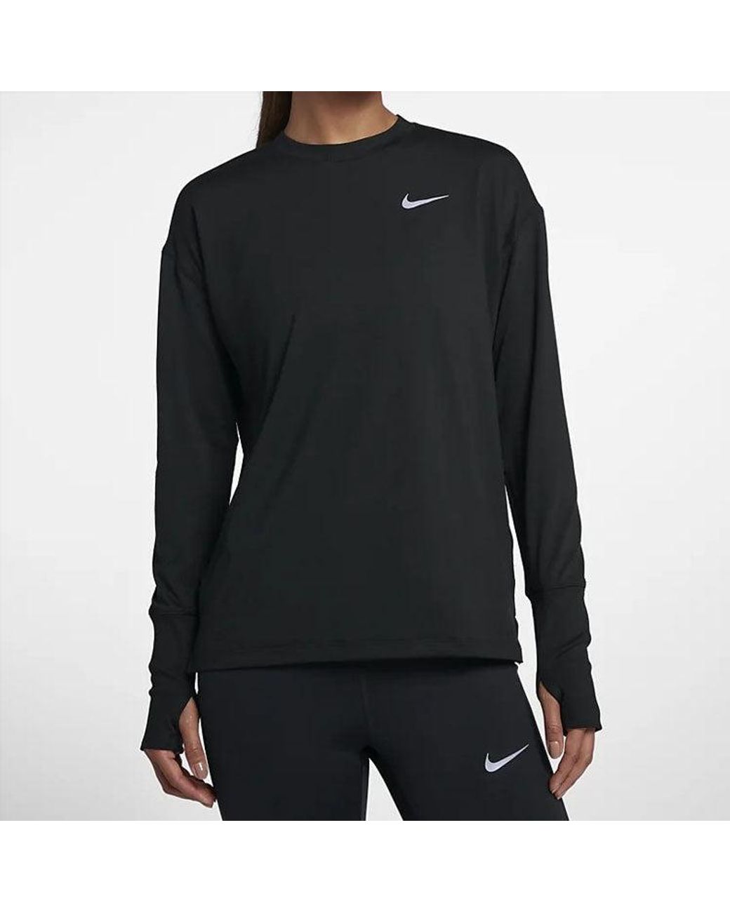 Nike Blue (Wmns) Element Casual Sports Round Neck Long Sleeves Running Hoodie