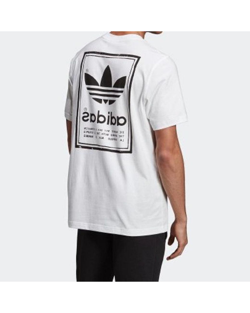 Adidas White Originals Vintage Tee Round Neck Breathable Short Sleeve for men