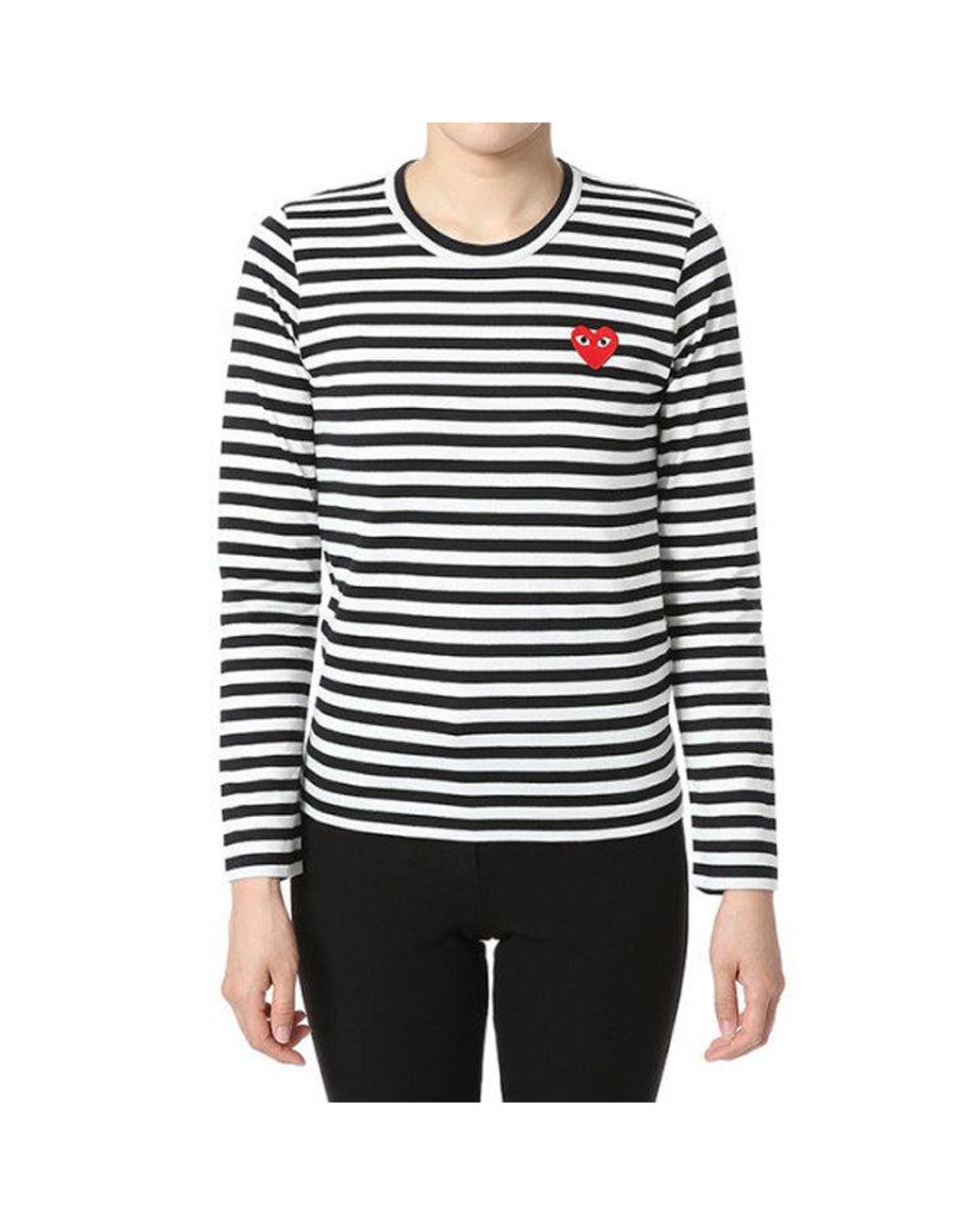 COMME DES GARÇONS PLAY Black (Wmns) Striped Long Sleeves Tee