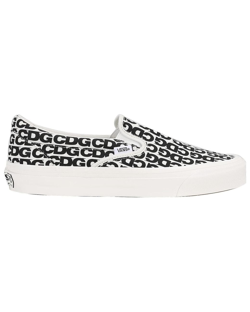 Vans White Comme Des Garcons X Og Classic Slip-On 'Cdg Print for men