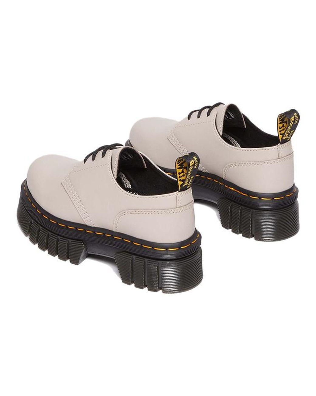 Dr. Martens White (Wmns) Audrick Nappa Lux Leather Platform 'Vintage Taupe'
