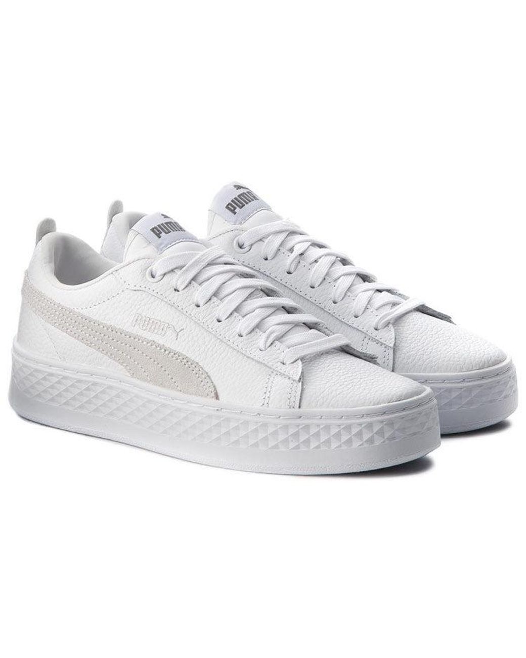 PUMA White (Wmns) Smash Platform Low