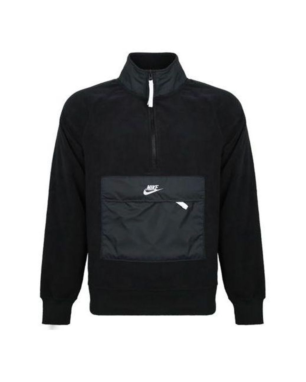 Nike Black Half Zipper Stand Collar Sports Pullover for men