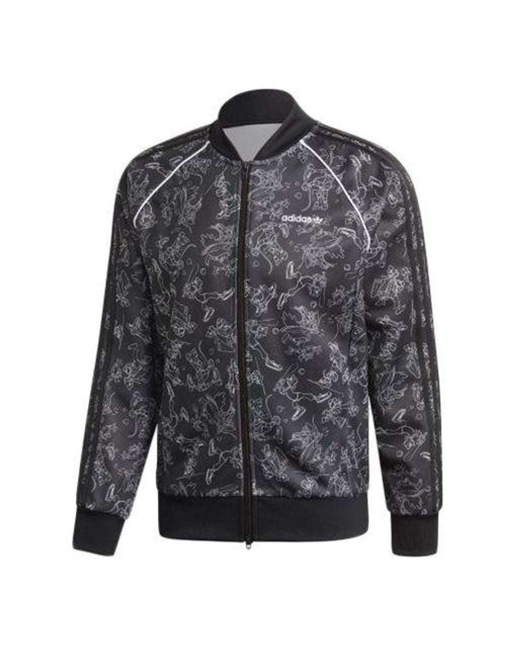 Adidas Gray X Disney Goofy Sst Tt Crossover Printing Athletics Sports Jacket for men
