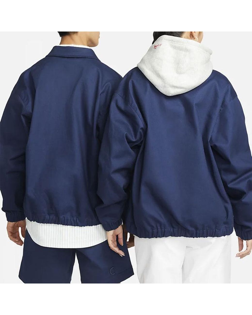 Nike Blue Solid Color Logo Casual Lapel Jacket for men