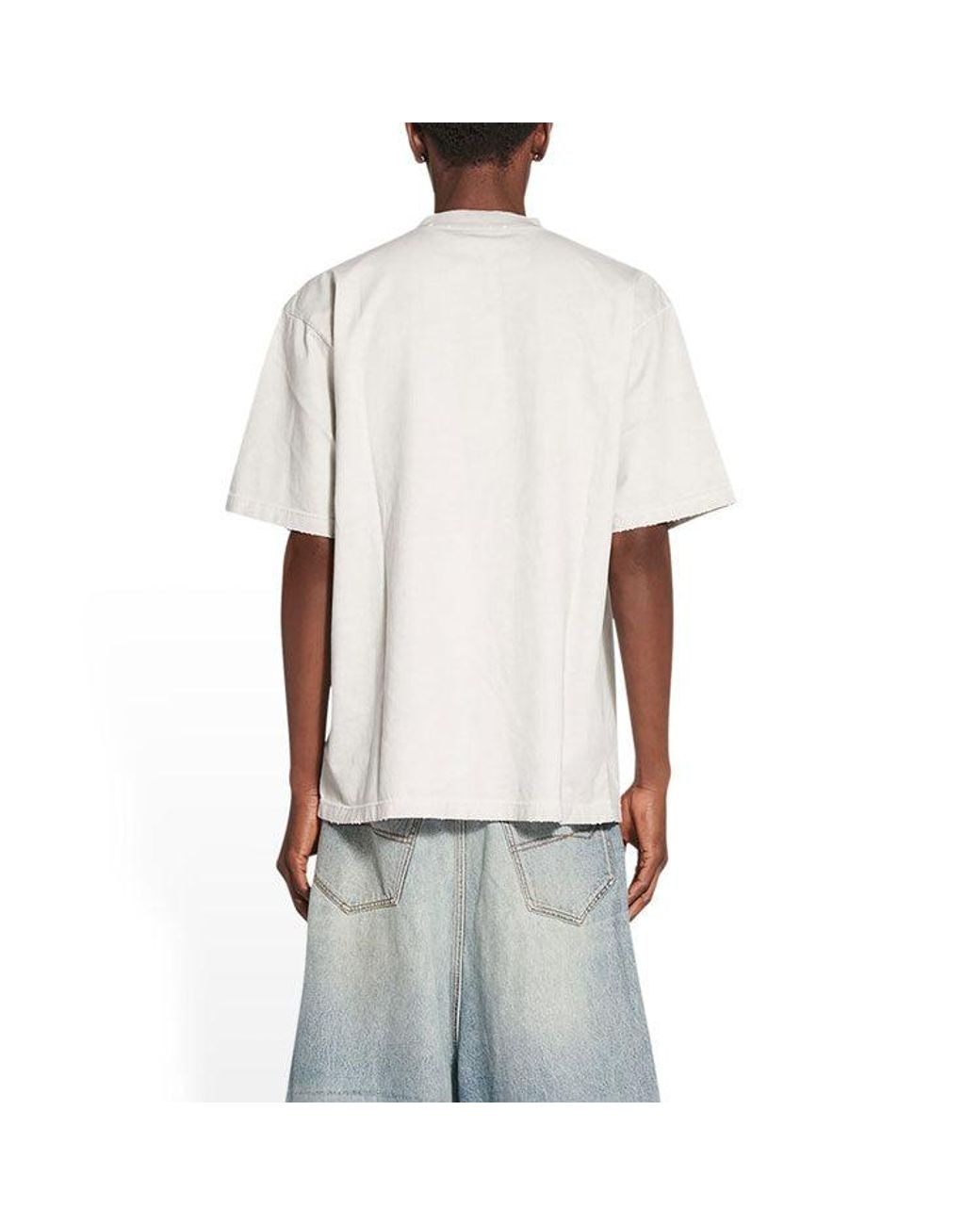 Balenciaga White Property Vintage T-Shirt Large Fit for men