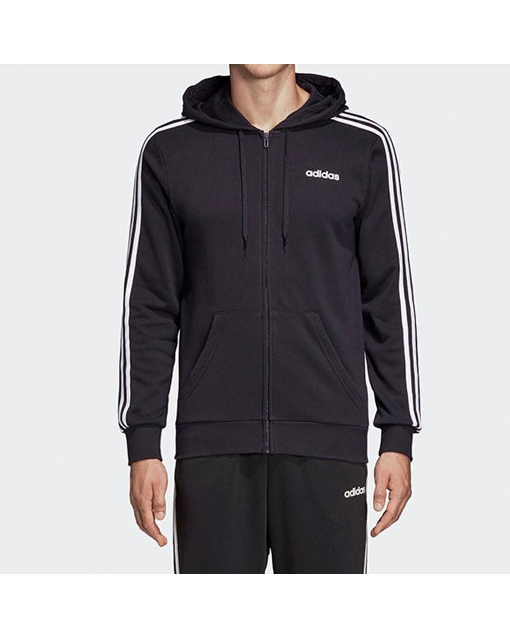 Adidas Black Knit Zipper Jacket for men