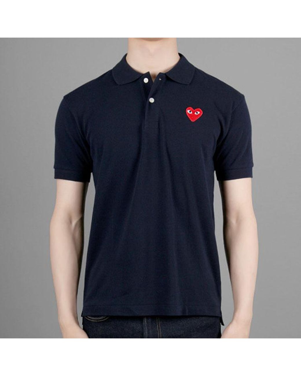 COMME DES GARÇONS PLAY Blue Polo Emblem for men