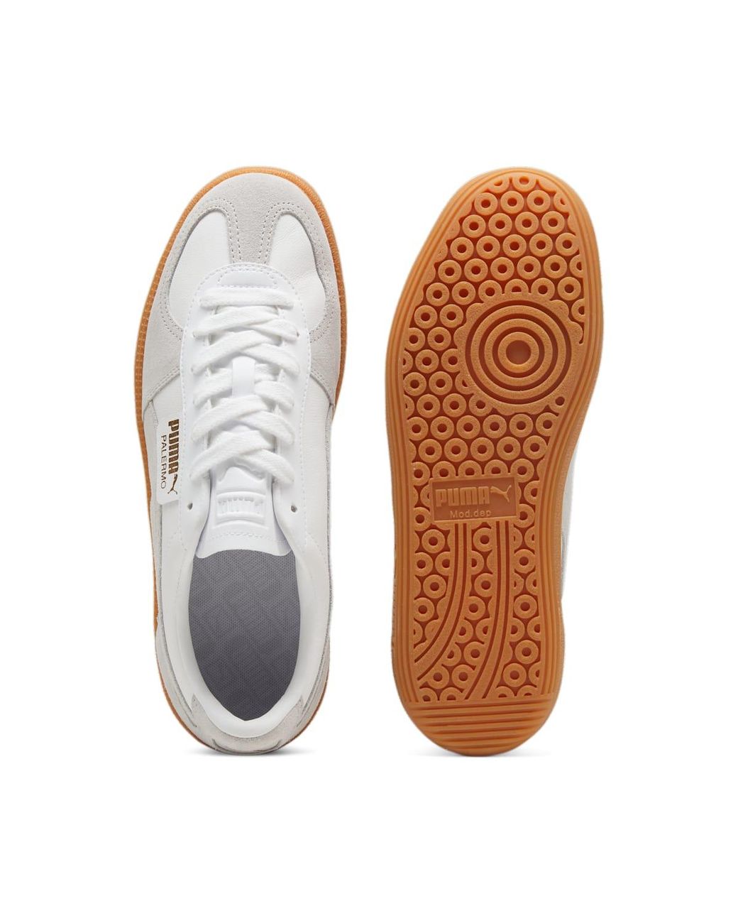 PUMA White Palermo Leather Glacial Gum' for men