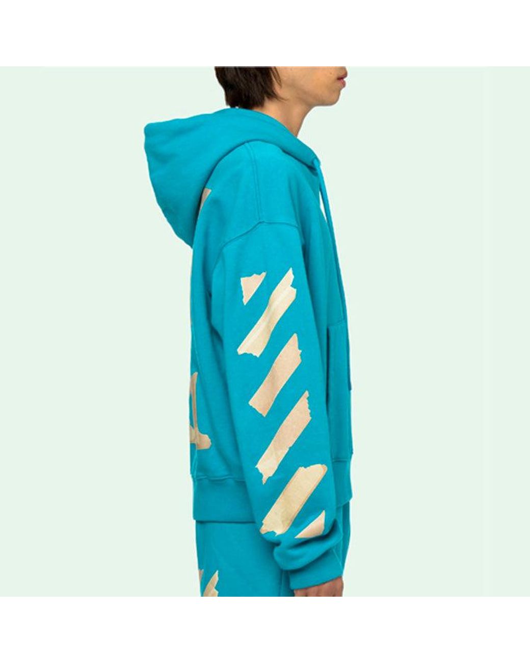 Off-White c/o Virgil Abloh Blue Ss20 Hooded Sweatshirt for men
