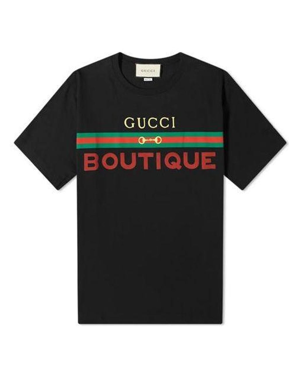Gucci Black Boutique Printing Loose Short Sleeve for men