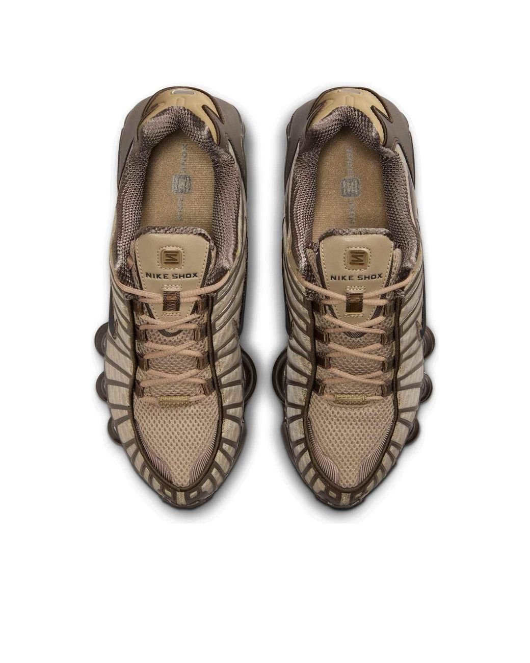 brown leather nike shox