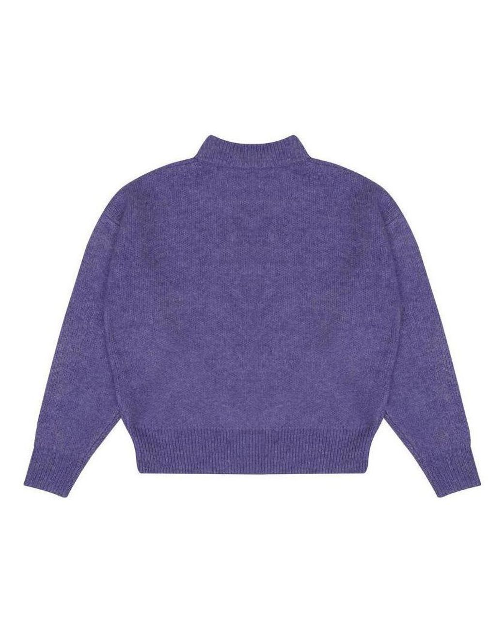 Drew House Blue Mascot Funnel Neck Sweater 'Heather Amethyst' for men