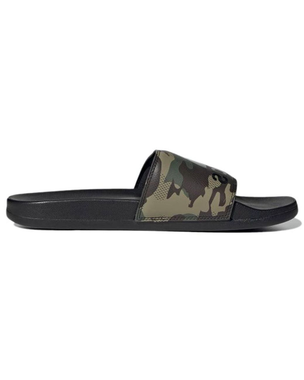 adidas Adilette Comfort Sandals Casual Sports Slippers Black Green  Camouflage | Lyst