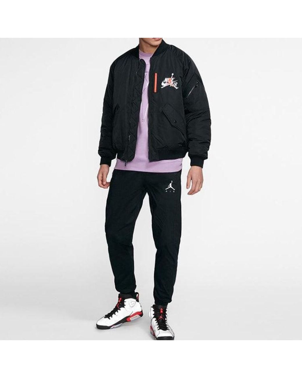 Nike Blue Wings Ma-1 Logo Printing Stay Warm Casual Jacket for men