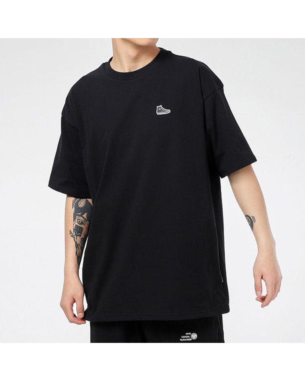 Converse Black Classic Chuck Printing Short Sleeve for men