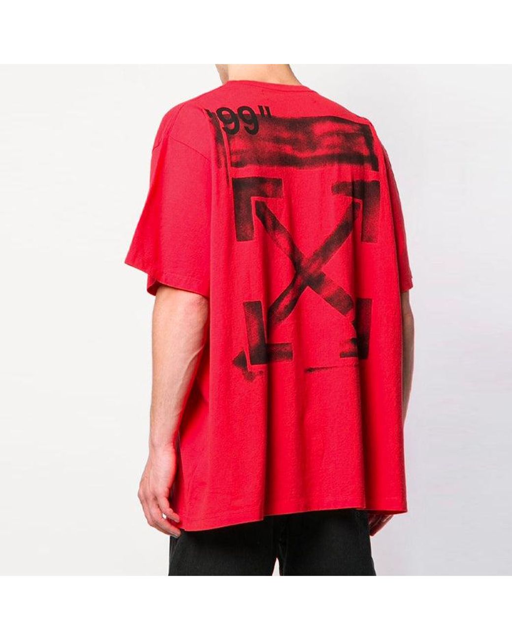 Off-White c/o Virgil Abloh Red Ss19 Crew Neck Street Style Plain Cotton Short Sleeves for men