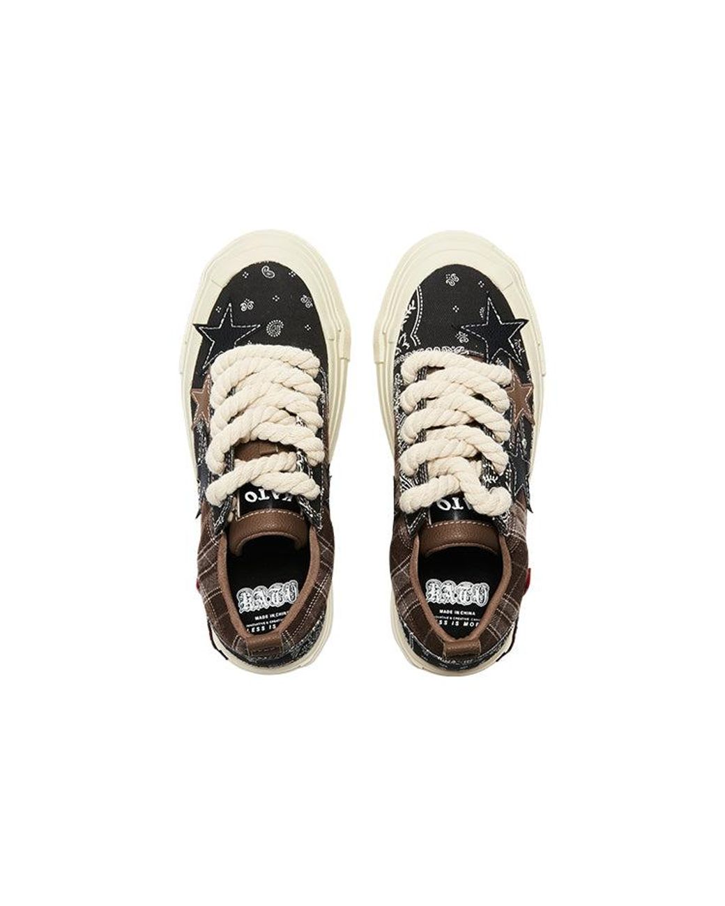 KAALIXTO Black Skateboarding Canvas Low 'Paisley' for men