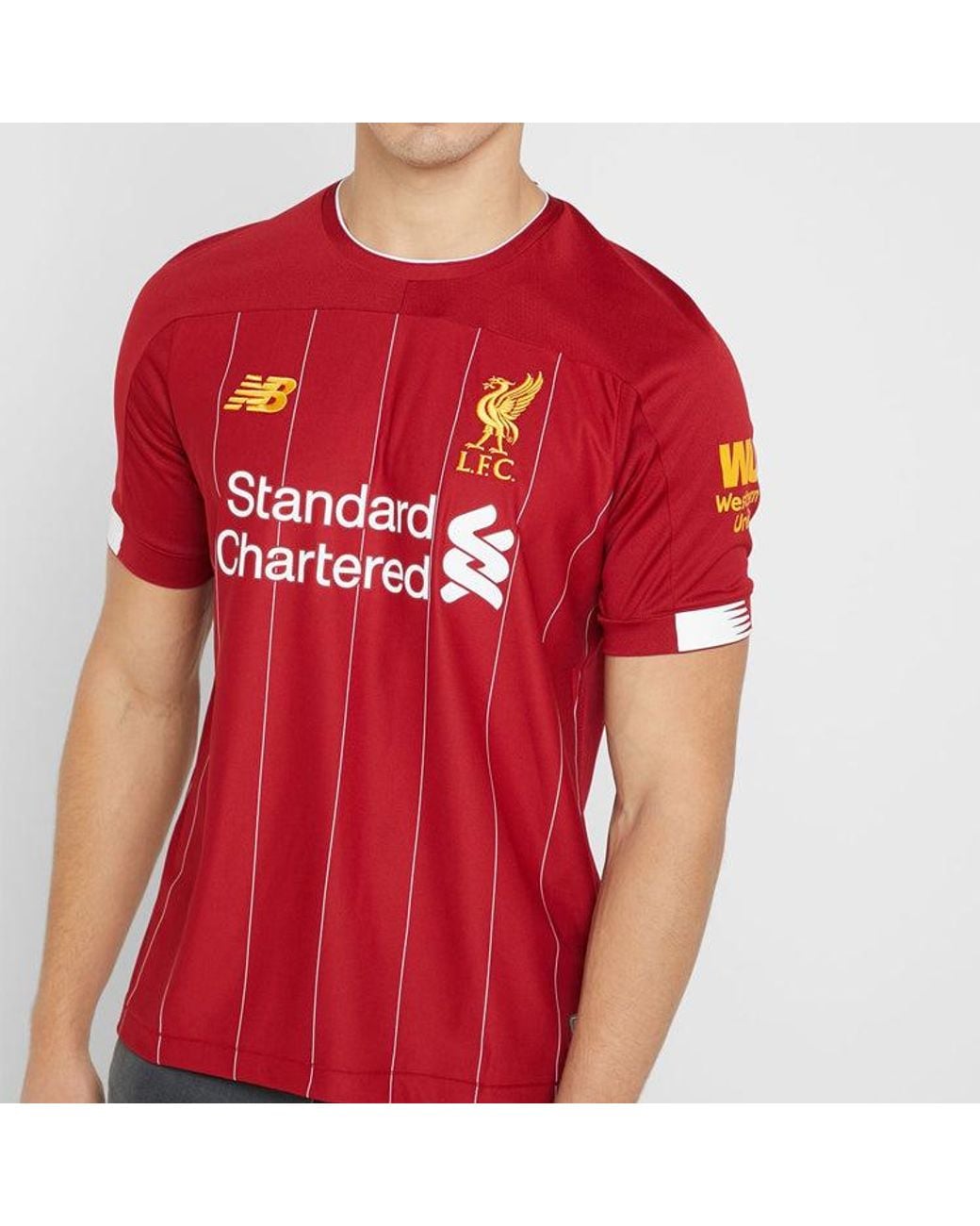 New Balance Red Liverpool Home Soccer Jersey Fan Edition Asia Sizing for men