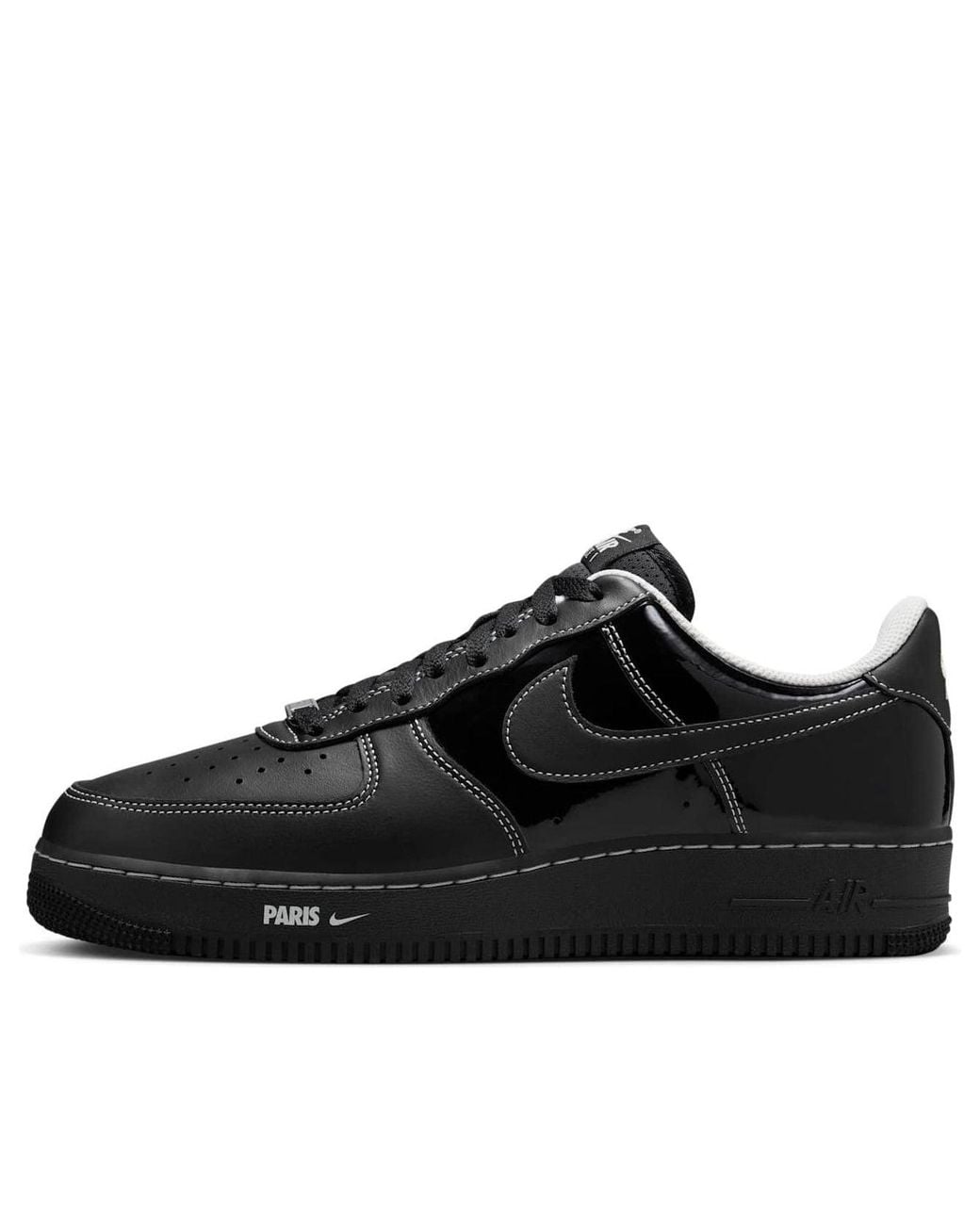 Nike Black Air Force 1 Low 'City Pack Paris Patent' for men