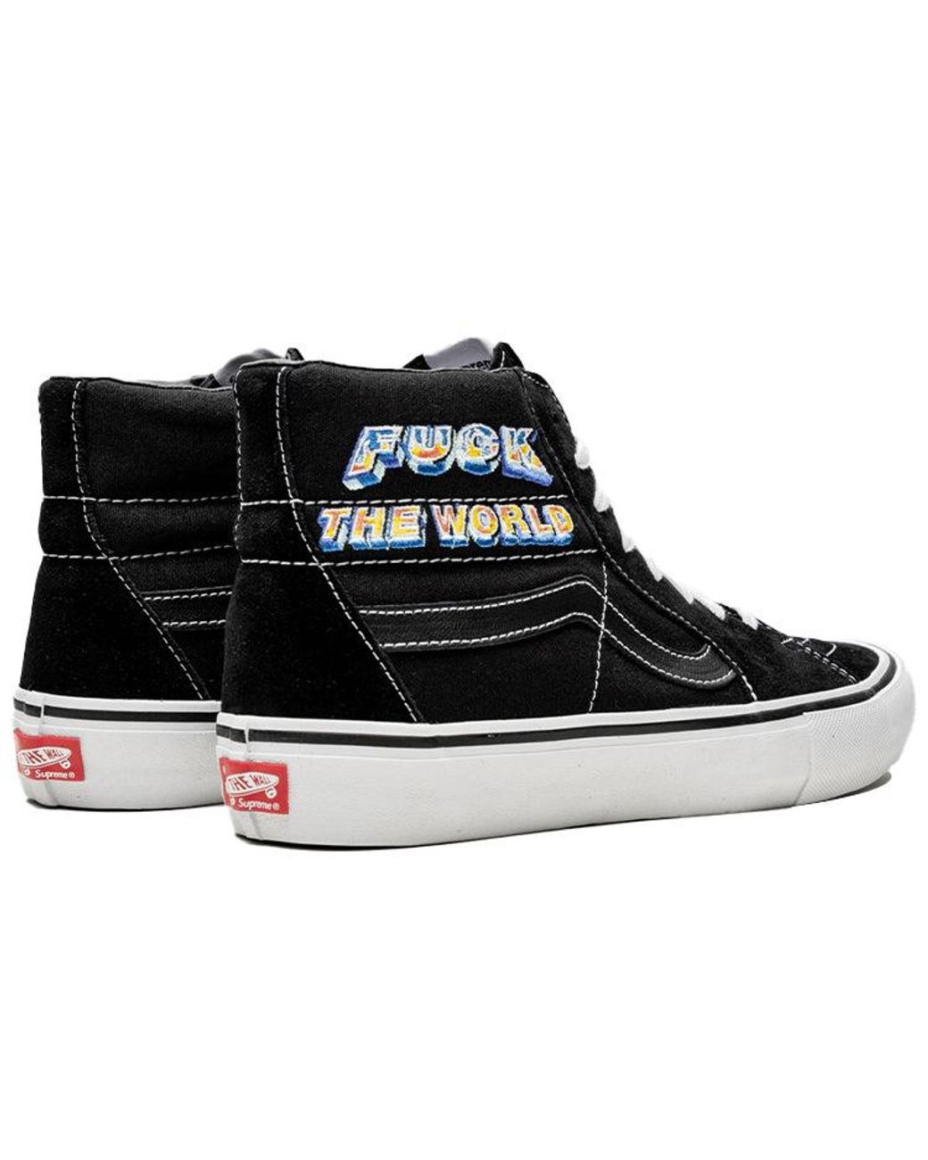 Vans Black Supreme X Sk8-Hi 'Fuck The World for men