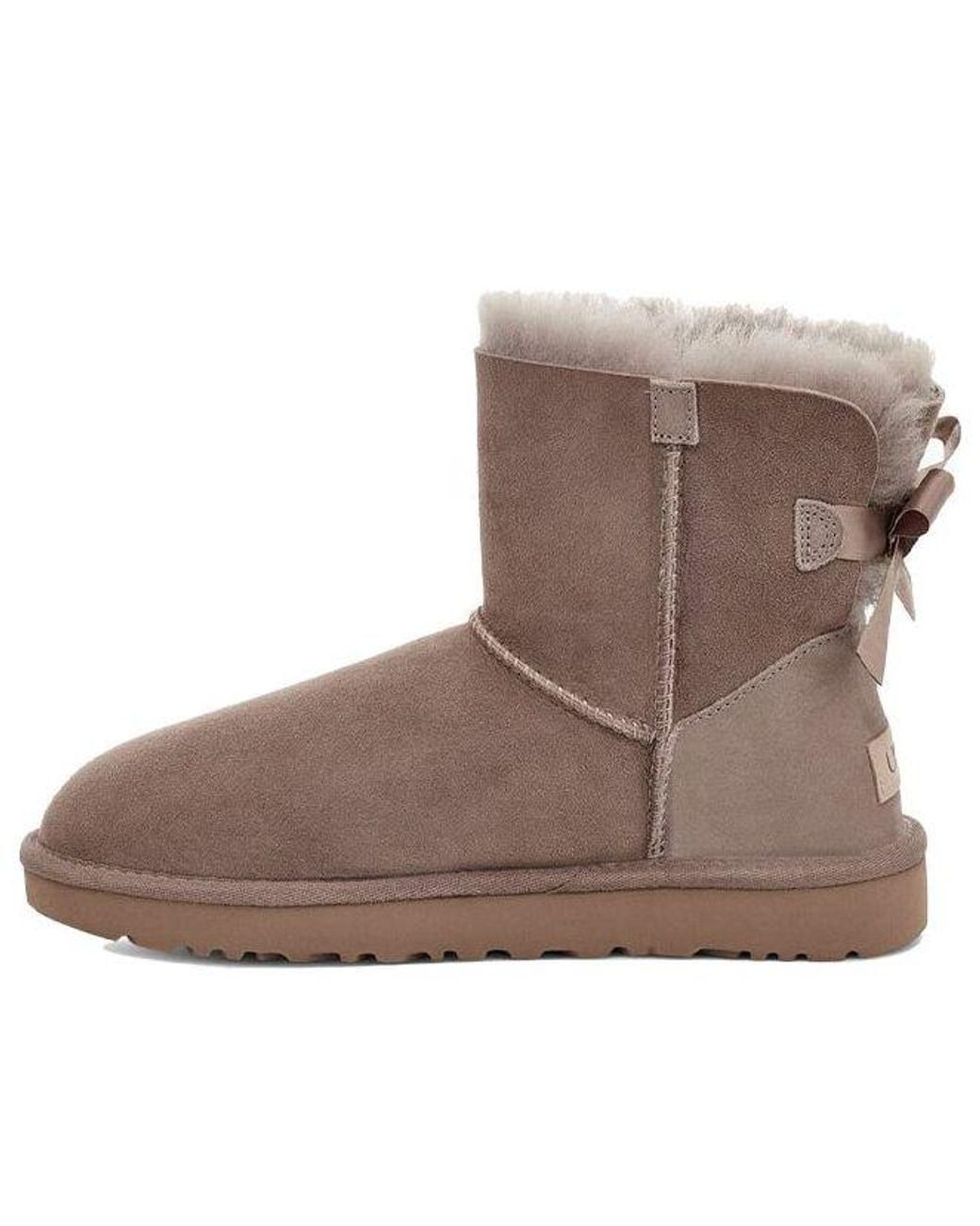 Ugg Brown (Wmns) Mini Bailey Bow Ii Boot Fleece Lined Snow Boots