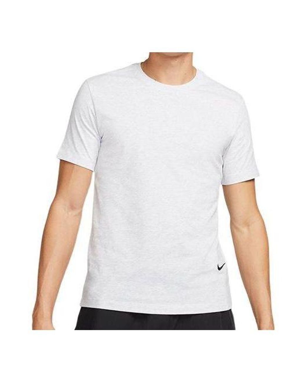 Nike White Solid Color Round Neck Pullover Short Sleeve Birch Color T-Shirt for men