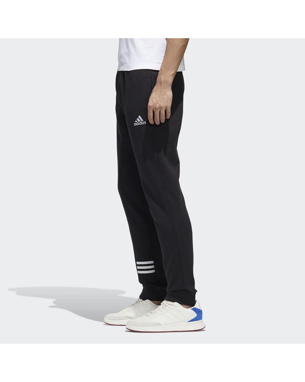 Adidas Black M E Comf Pt Stripe Running Bundle Feet Sports Pants for men