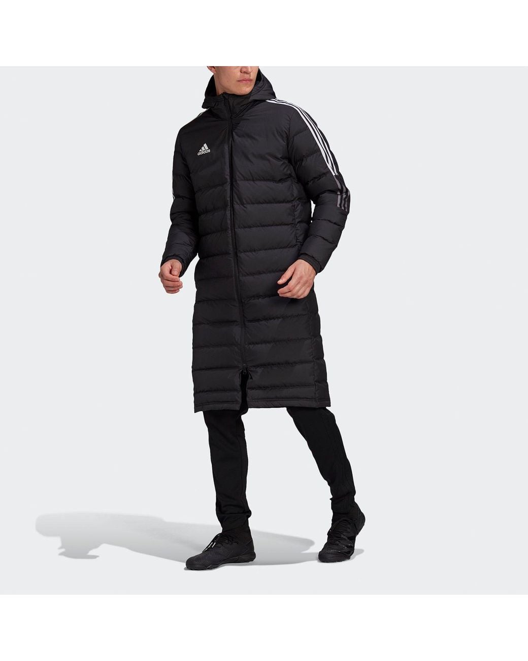 Adidas Black Tiro21L Down Football Hood Warm Down Jacket for men