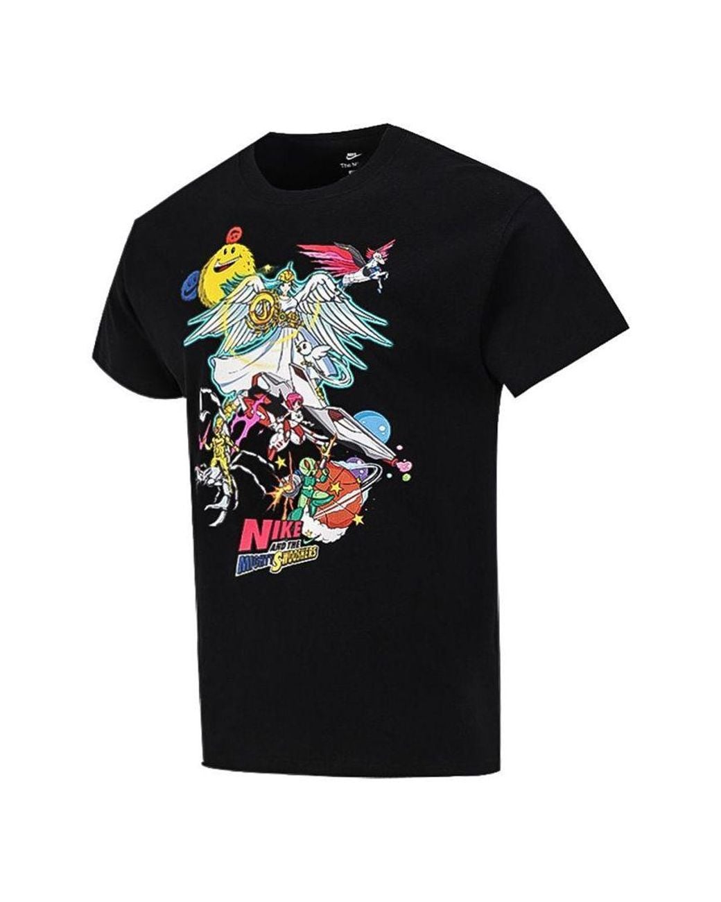 Nike Black Sports Running Casual Printing Round Neck Short Sleeve T-Shirt for men