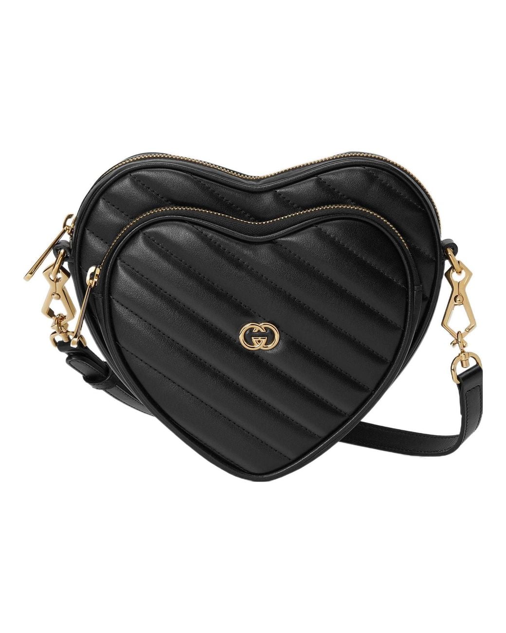 Gucci Black (Wmns) Interlocking G Mini Heart Shoulder Bag