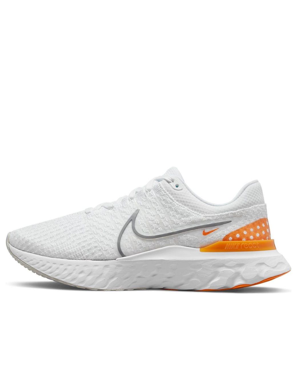 Nike White React Infinity Run Flyknit 3 Road Running Shoes for men