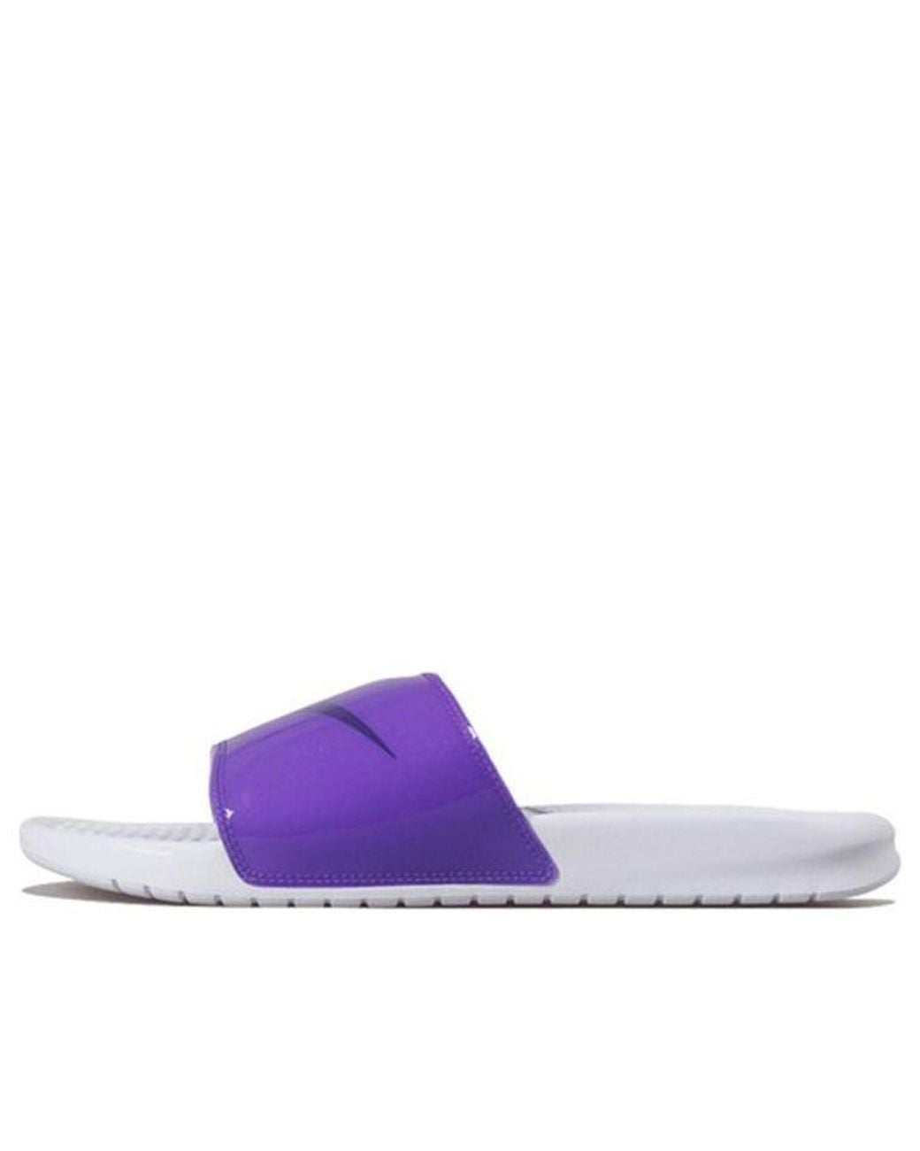 purple nike slides