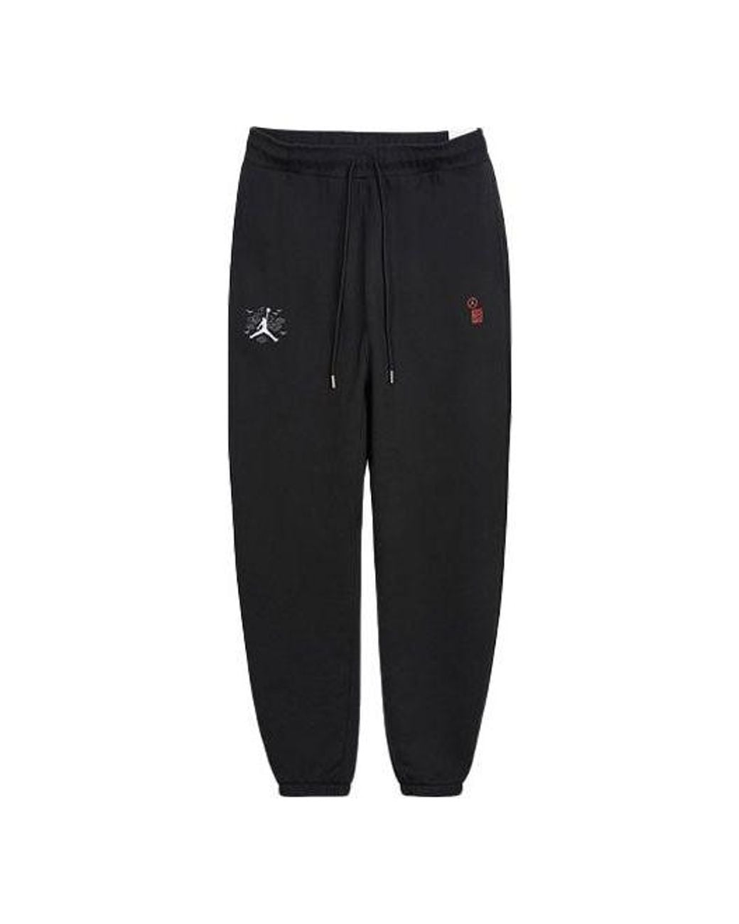 Nike Black J Cny Pant New Year's Edition Logo Embroidered Knit Bundle Feet Sports Pants/Trousers/Joggers for men