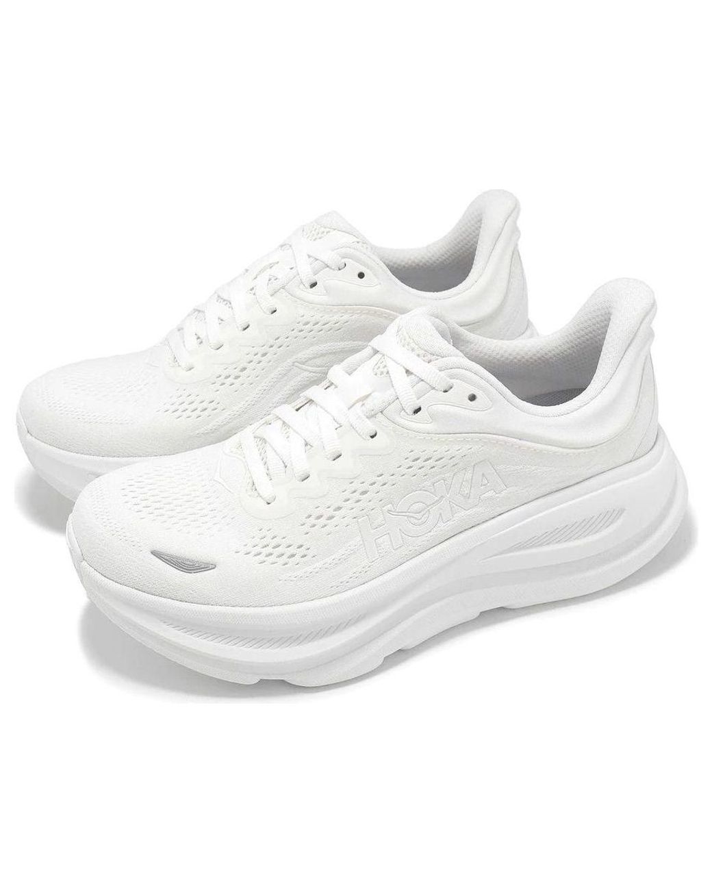 Hoka One One White W Bondi 9 Sneaker