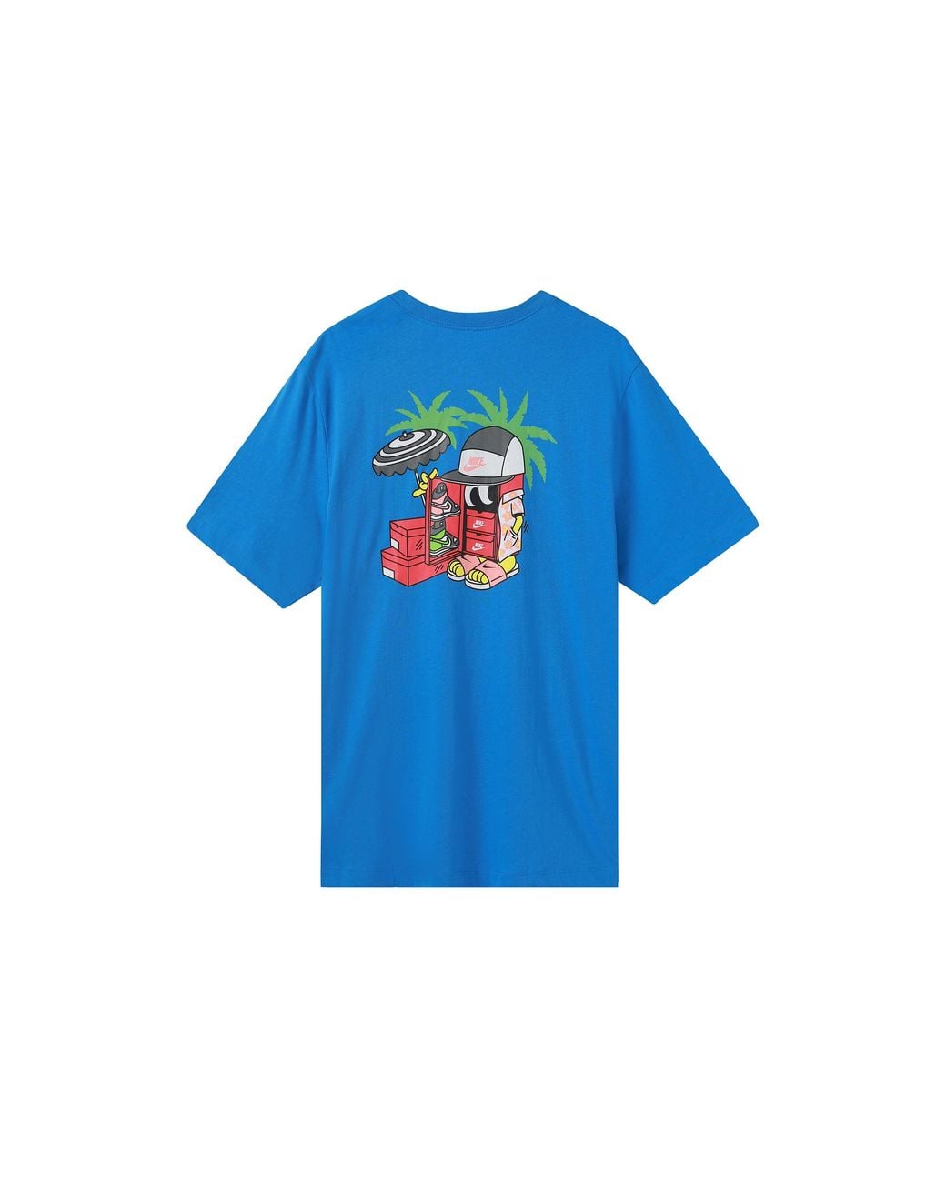 Nike Blue Sportswear Shoe Printing Sports Round Neck Short Sleeve for men
